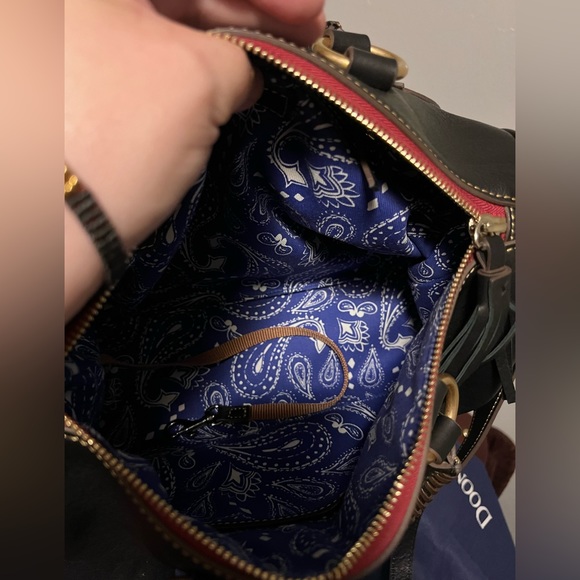 Dooney & Bourke Horse Shoe Western Black Red Leather Duffle HTF RARE - Picture 10 of 10